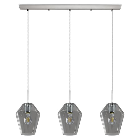 Eglo 3X25W Multi Light Pendant W/ Matte Nickel Finish And Smoked Glass 96774A